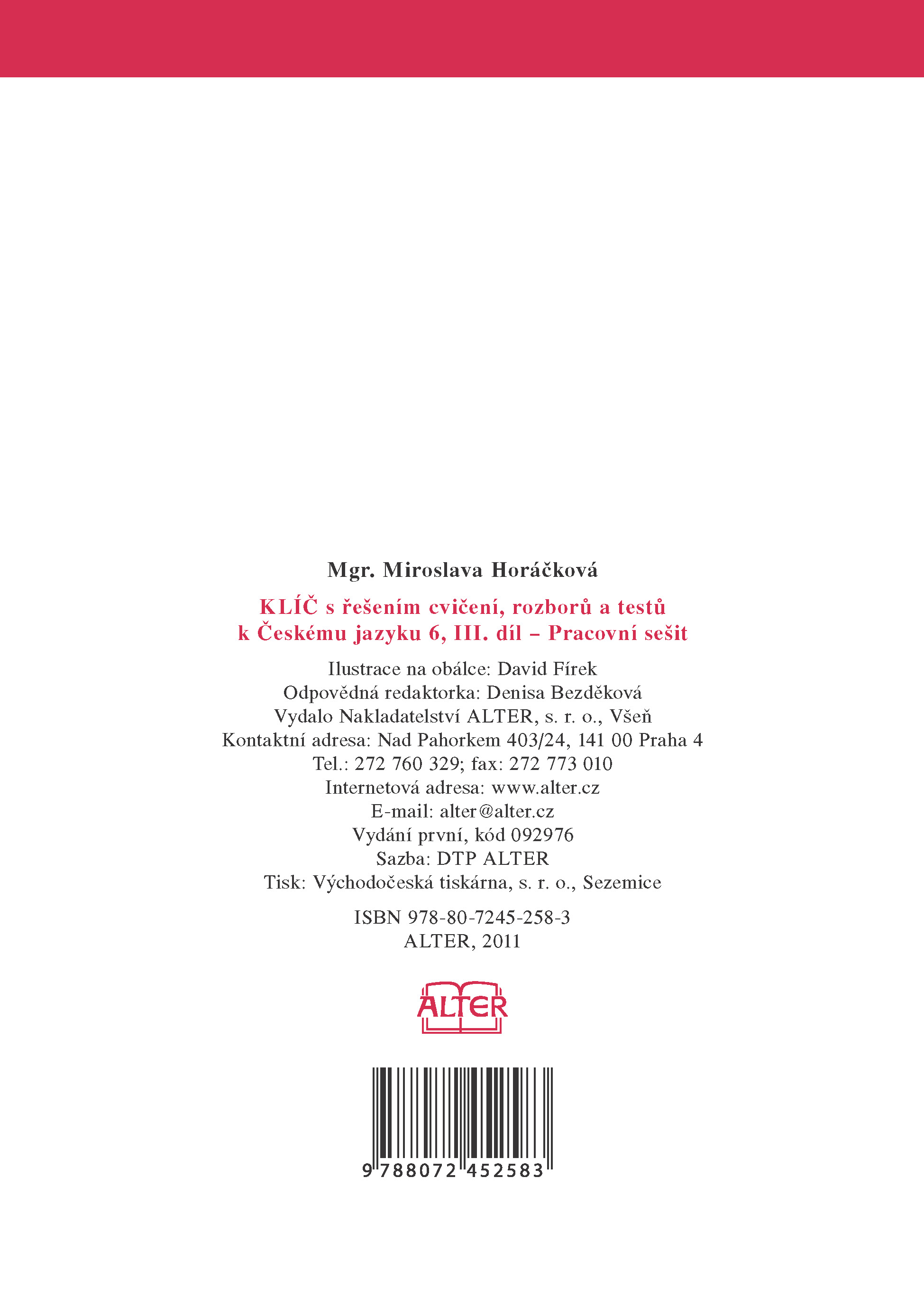 KLÍČ k Českému jazyku 6 – III. díl