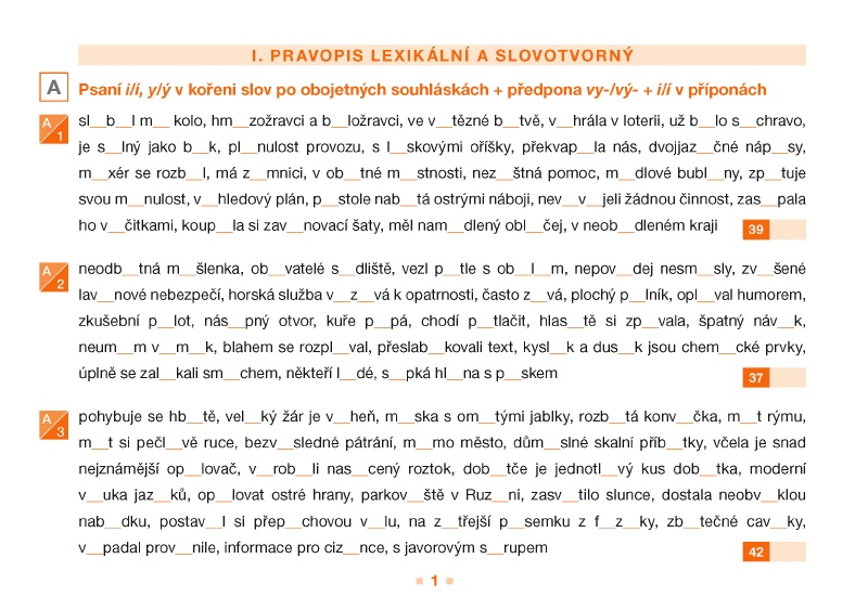 Psaní i/í – y/ý po obojetných souhláskách v kořeni slova Pravopis lexikální a slovotvorný