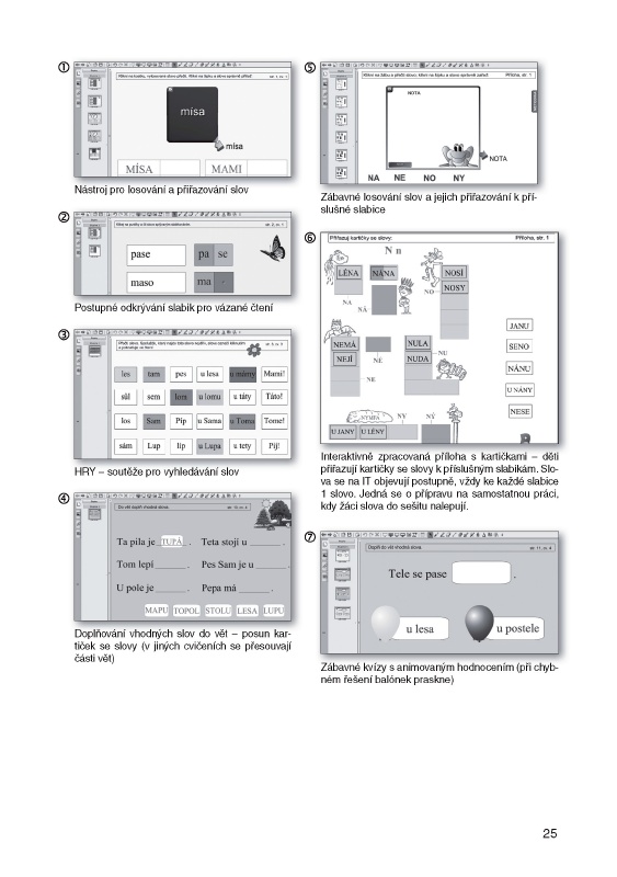 Ukázka interaktivních cvičení v Pracovním sešitu k Živé abecedě