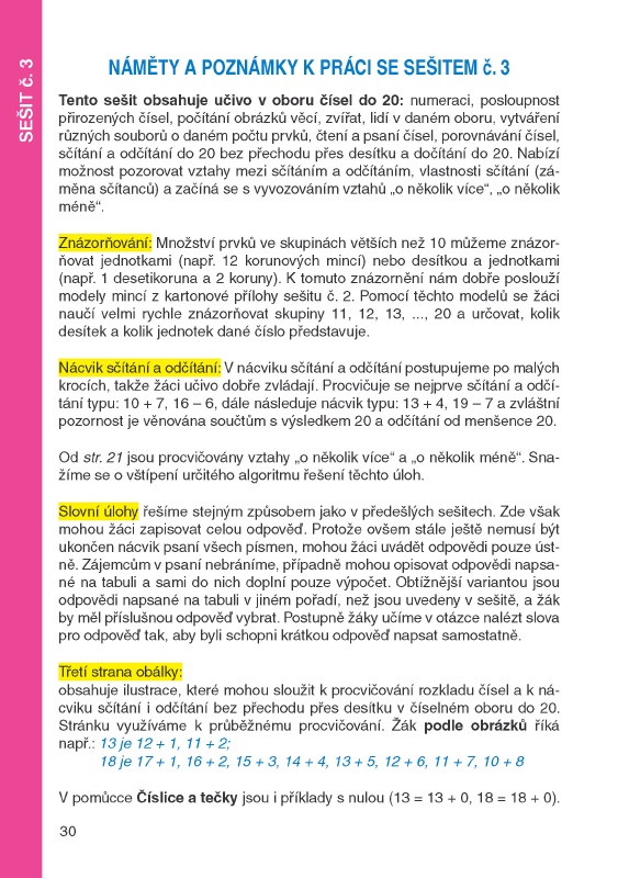 Náměty a poznámky k práci se sešitem č. 3