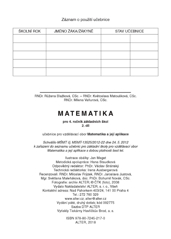 MATEMATIKA pro 4. ročník, 2. díl