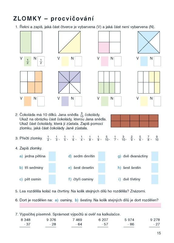 Zlomky – procvičování Zlomky – procvičování