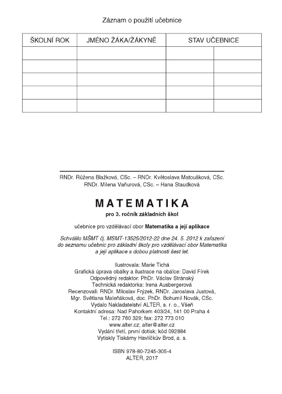 MATEMATIKA pro 3. ročník – jednodílná