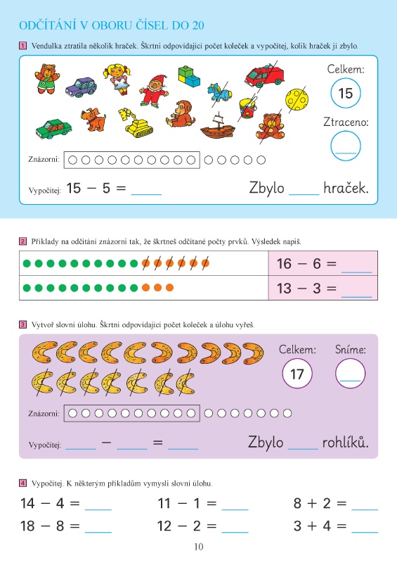Odčítání v oboru čísel do 20