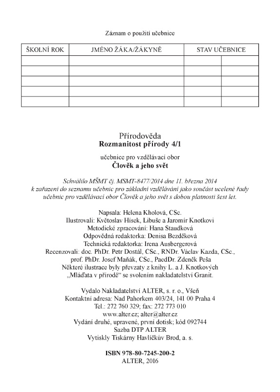 Rozmanitost přírody 4/1 - původní vydání Rozmanitost přírody 4/1 - původní vydání