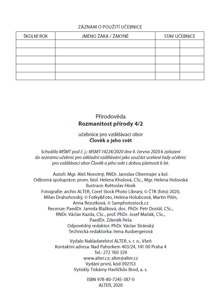 ROZMANITOST PŘÍRODY 4/2 - Přírodověda pro 4. ročník