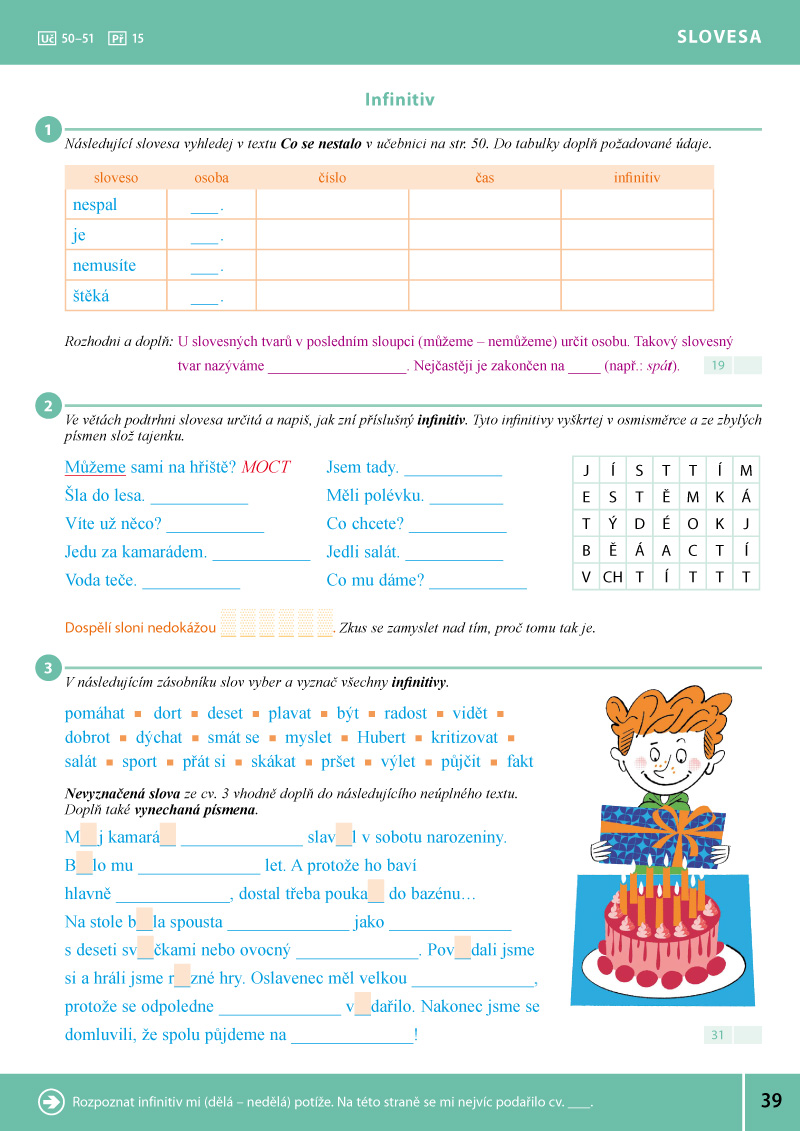 PRACOVNÍ SEŠIT k Českému jazyku 4, 1. díl ALTER, str. 39