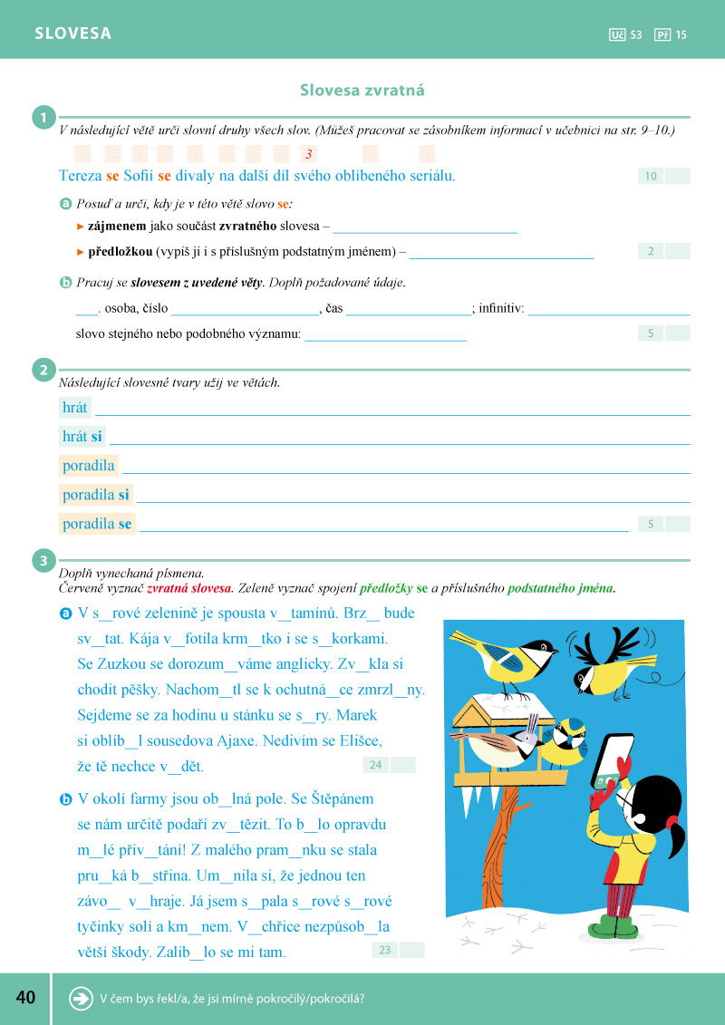 PRACOVNÍ SEŠIT k Českému jazyku 4, 1. díl ALTER, str. 40