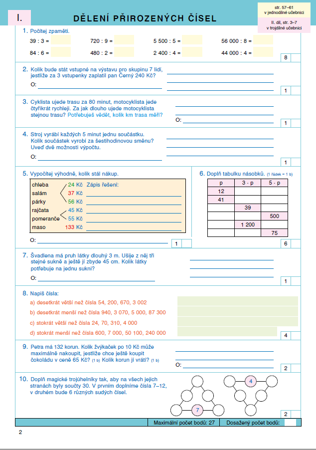 PRACOVNÍ SEŠIT k Matematice pro 5. ročník, 2. díl, str. 4
