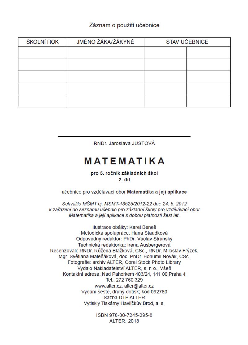 Matematika 5. r. - 2. díl