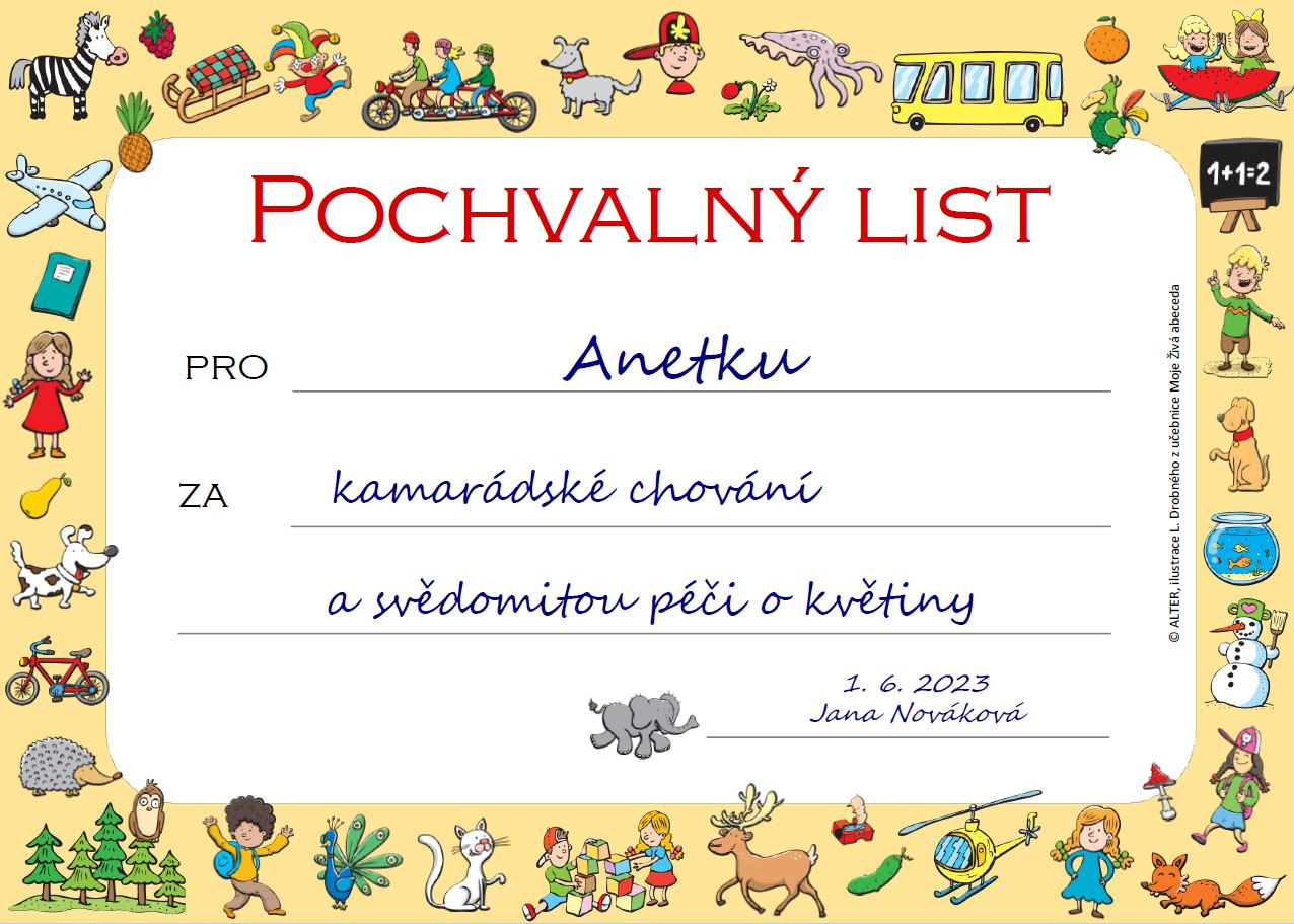 Pochvalný list