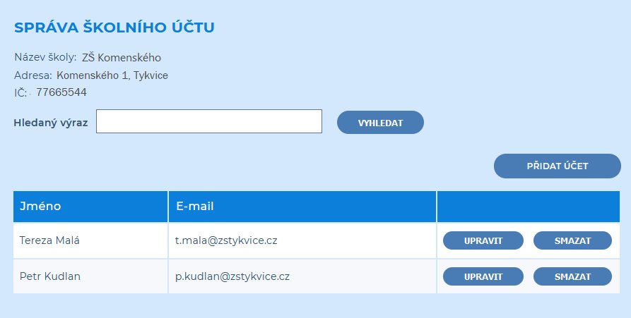 Správa školního účtu
